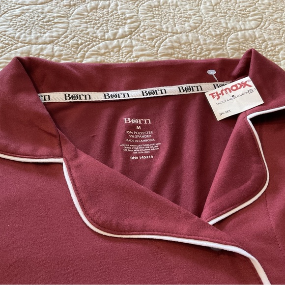 BORN NEW/WITH/TAGS TWO PIECE SLEEPWEAR , BURGUNDY SIZE MEDIUM - Picture 6 of 16